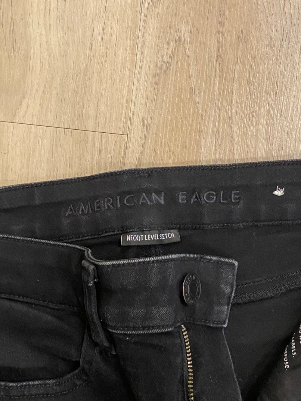 American Eagle Next Level Stretch Black Jeggings Size 6 Short Petite Skinny Jean - Picture 9 of 9
